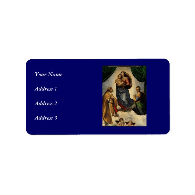Raphael's Classic "Sistine Madonna" (ca. 1513) Adressaufkleber (Vorne)