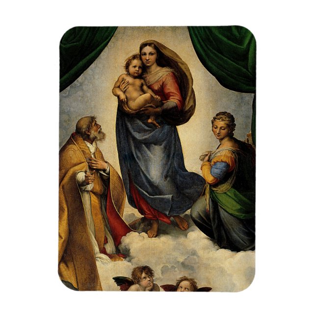 Raphael's Classic "Sistine Madonna" (ca. 1513) Magnet (Vertikal)