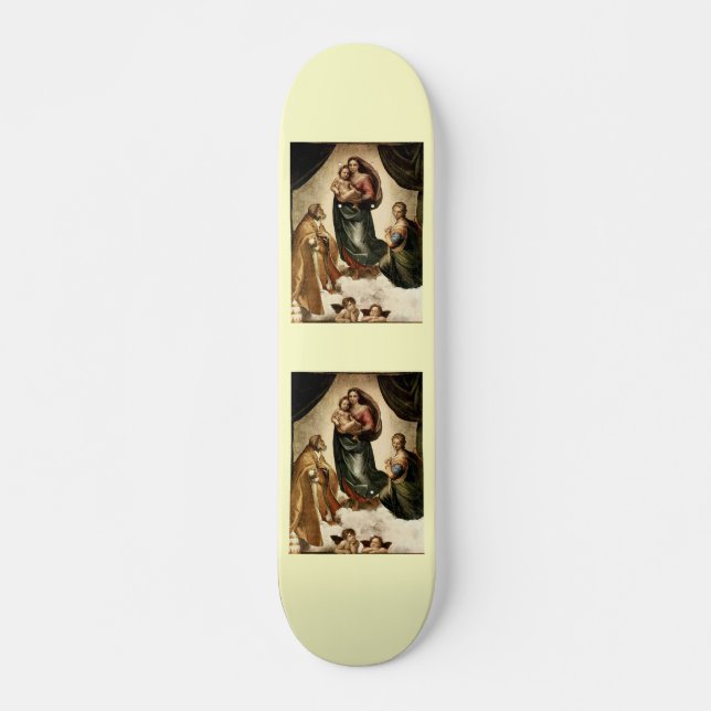 Raphael's Classic "Sistine Madonna" (ca. 1513) Skateboard (Vorne)