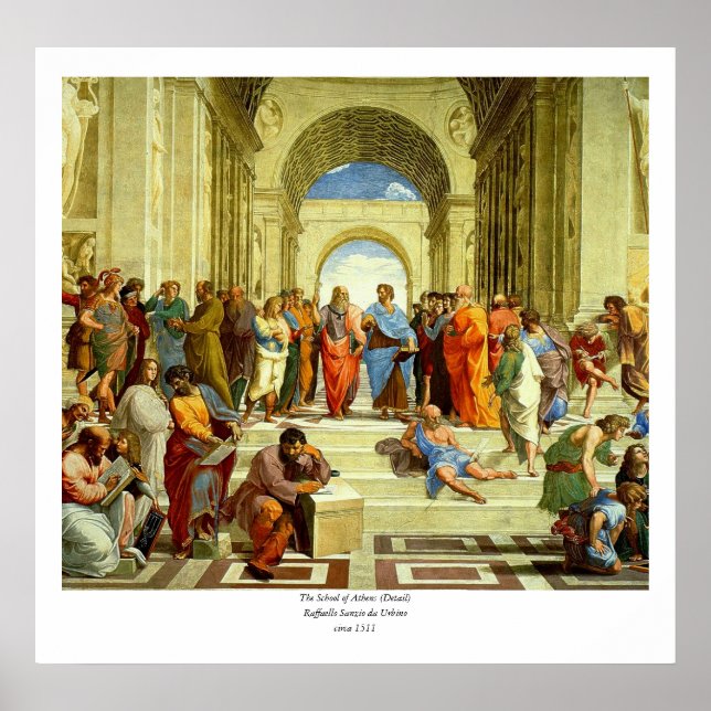 Raphaels Detail "Die Schule von Athen" um 1511 Poster (Vorne)