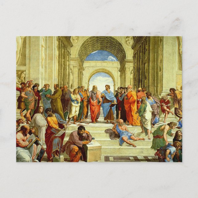 Raphaels Detail "Die Schule von Athen" um 1511 Postkarte (Vorderseite)