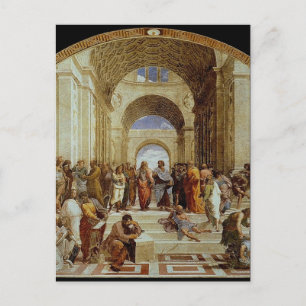Raphaels "Die Schule von Athen" (circa 1511) Postkarte