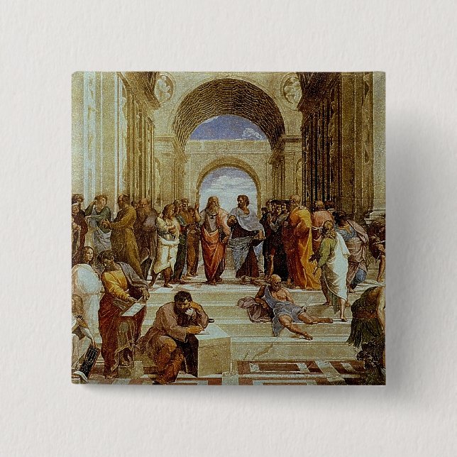 Raphaels "Die Schule von Athen" Detail um 1511 Button (Vorderseite)