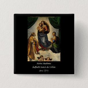 Raphaels Klassiker "Sistina-Madonna" (ca. 1513) Button