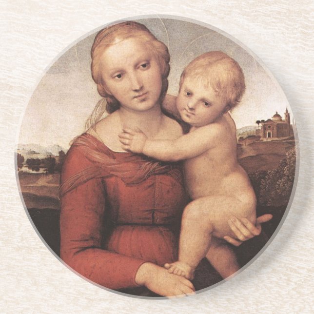 Raphaels schöne Madonna Sandstein Untersetzer (Vorne)