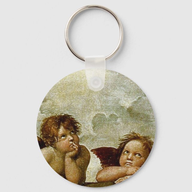 Raphael's "Sistine Madonna" (ca. 1513) (Detail) Schlüsselanhänger (Vorderseite)