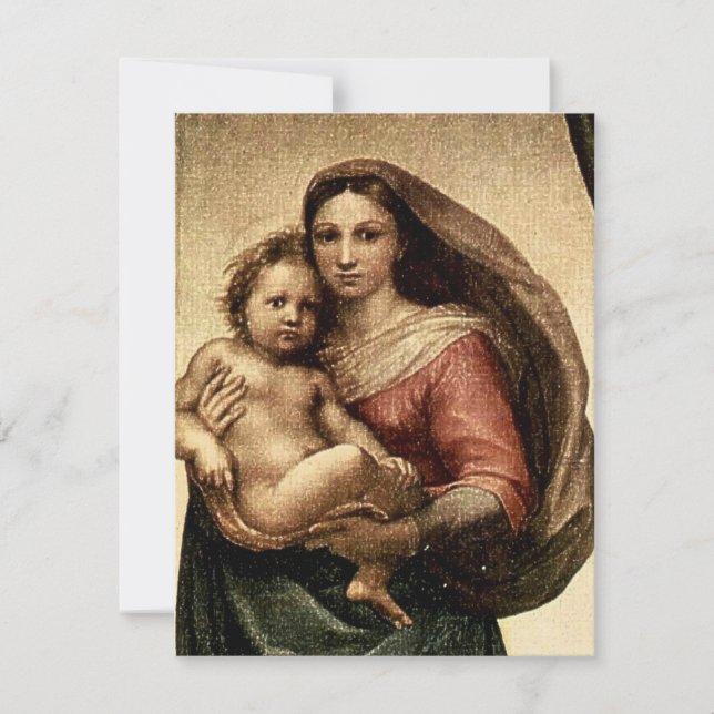 Raphaels "Sixtinische Madonna" Detail (ca. 1513) Einladung (Vorderseite)