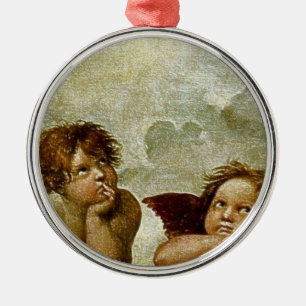 Raphaels "Sixtinische Madonna" Detail (ca. 1513) Silbernes Ornament