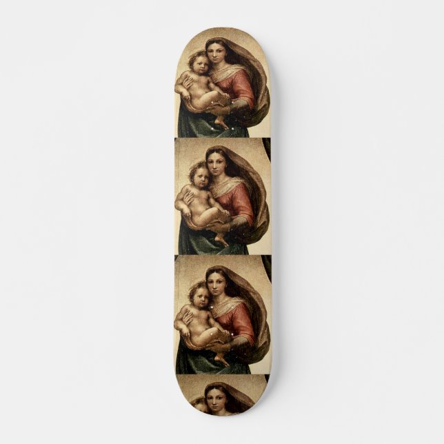 Raphaels "Sixtinische Madonna" Detail (ca. 1513) Skateboard (Vorne)