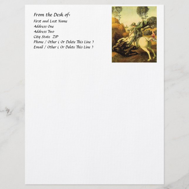 Raphael's "St. George and the Dragon" (ca. 1505) Briefbogen (Vorderseite)
