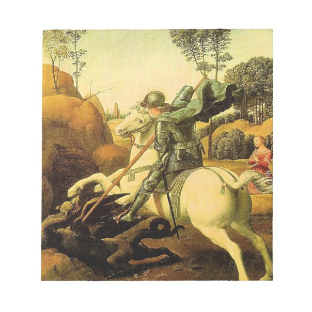 Raphael's "St. George and the Dragon" (ca. 1505) Notizblock (Vorderseite)