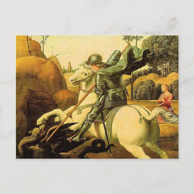 Raphael's "St. George and the Dragon" (ca. 1505) Postkarte (Vorderseite)