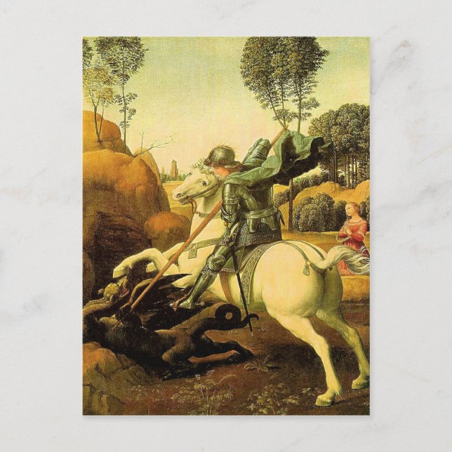 Raphael's "St. George and the Dragon" (ca. 1505) Postkarte (Vorderseite)