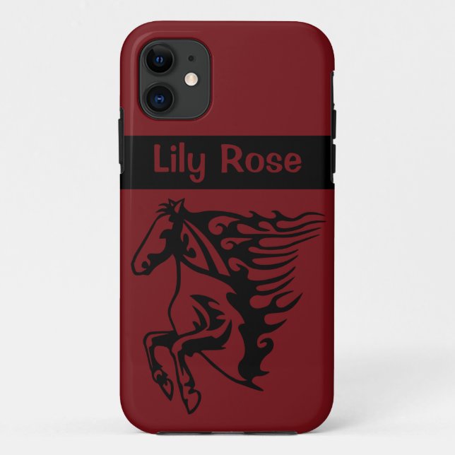 Rapid Red Pony Horse Bronco Case-Mate iPhone Hülle (Rückseite)