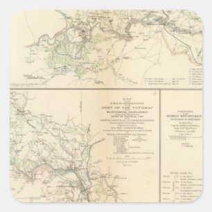 Rappahannock R, Chancellorsville, Fredericksburg Quadratischer Aufkleber