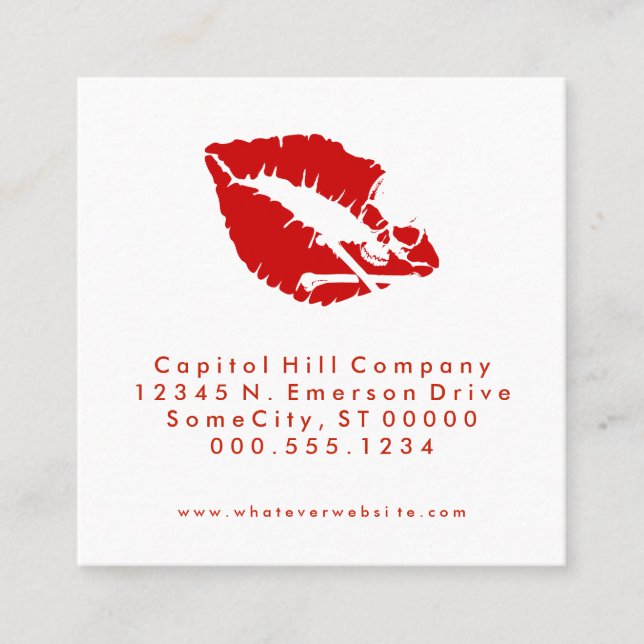 rappel de rendez-vous de baiser de crâne carré (Devant)