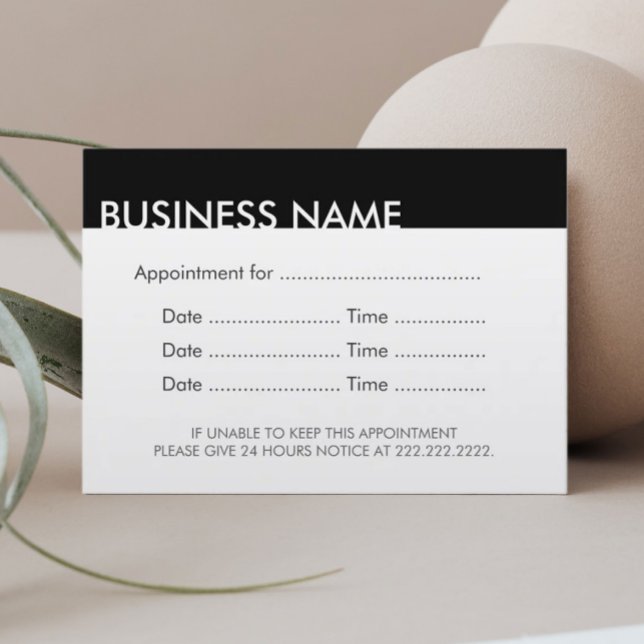 Rappel de rendez-vous noir et blanc clair (Créateur téléchargé)
