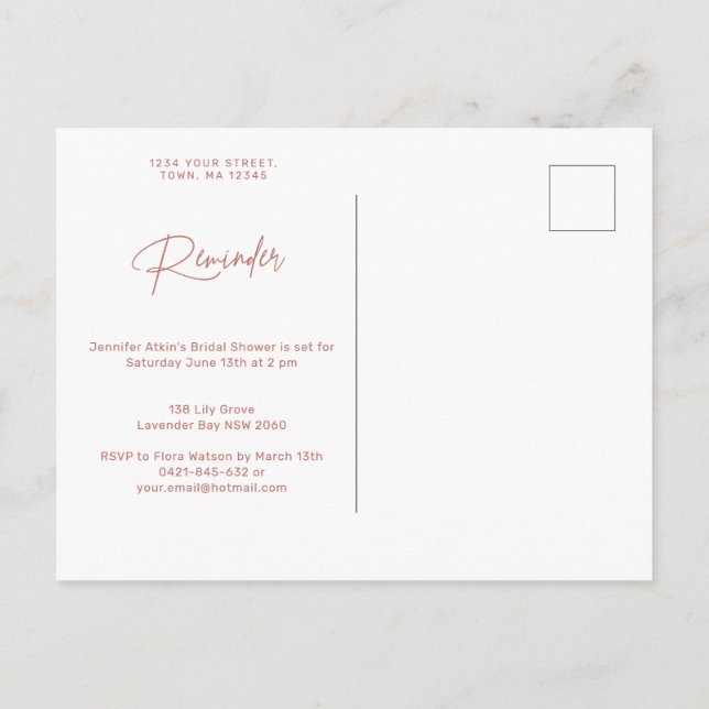 Rappel RSVP de bordures ondulées Carte postale (Dos)