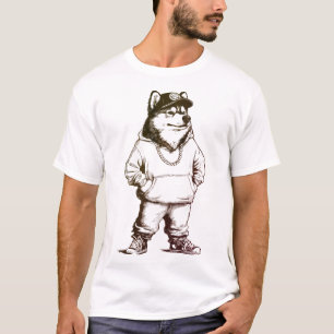 Rapper Malamute Funny HIP HOP Design T-Shirt