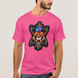 Rapper Tiger Sacred Geometry Fraktal Muster gut T-Shirt