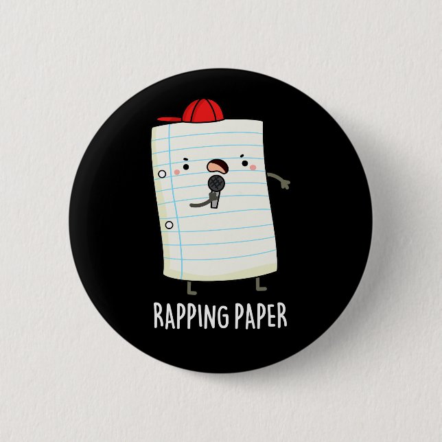 Rapping Papier Funny Wrapping Paper Puff Dark BG Button (Vorderseite)