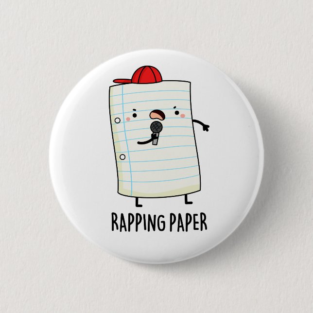 Rapping Papier Funny Wrapping Paper Puffer Button (Vorderseite)