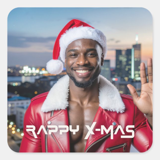 RAPPY X-MAS QUADRATISCHER AUFKLEBER (Vorderseite)
