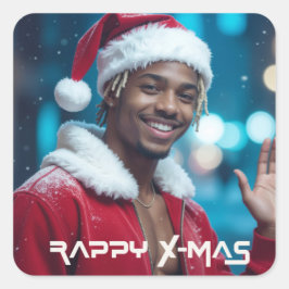 RAPPY X-MAS QUADRATISCHER AUFKLEBER