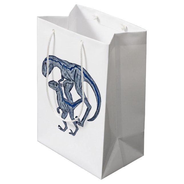 Raptor dinosaur infant newborn boy girl mittlere geschenktüte (Rückseite Schrägansicht)