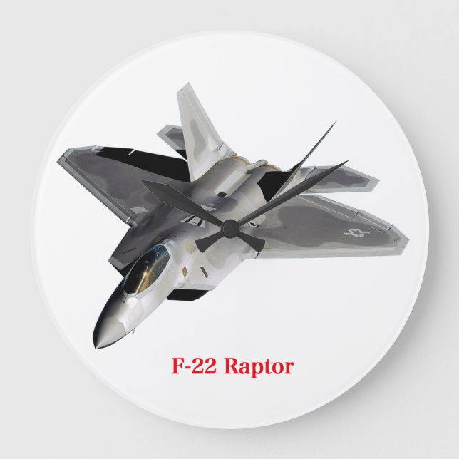 Raptor F 22 Große Wanduhr (Vorderseite)