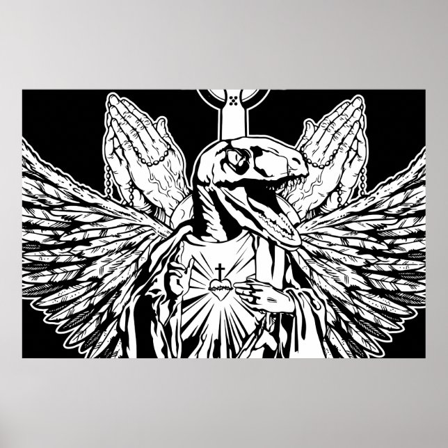 Raptor Jesus Lieben Sie Poster (Vorne)