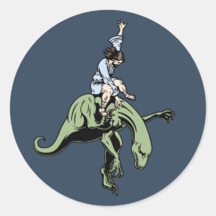 Raptor Rodeo Jesus Runder Aufkleber