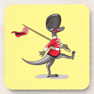 Raptor verkleidete sich als britische Garde. Getränkeuntersetzer