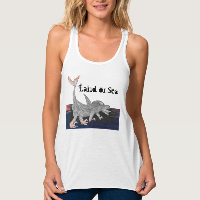 Raptorolphin: Land oder Meer Tank Top (Vorderseite)