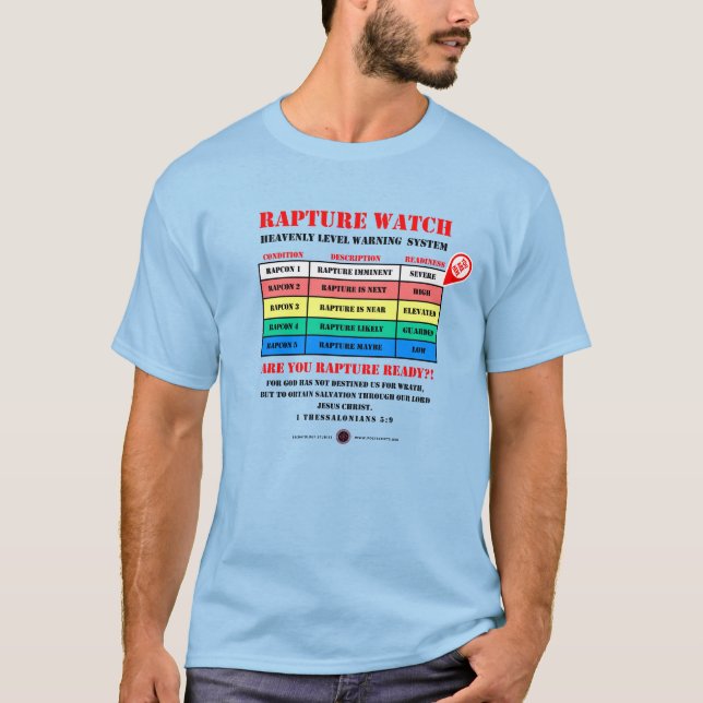Rapture Alert Levels T-Shirt (Vorderseite)