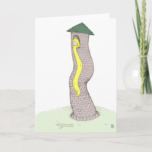 Rapunzel in ihrem Turm Karte (Vorderseite)