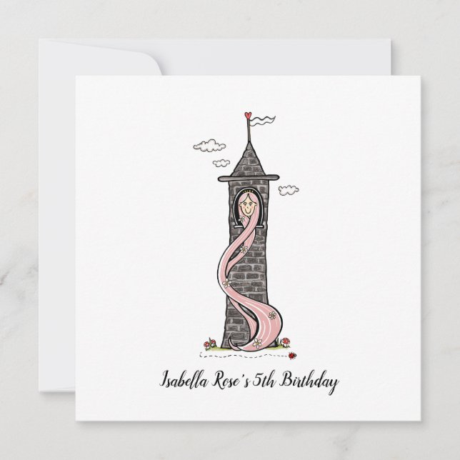 Rapunzel Princess Light Skin Tone Party Einladung (Vorderseite)