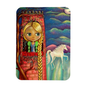 Rapunzel Puppe in Rosa Turm Einhorn Niedlich Magnet