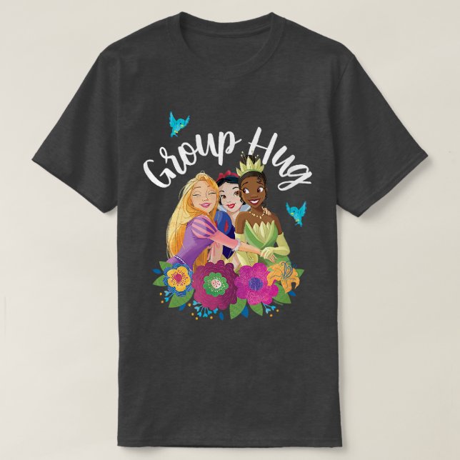 Rapunzel, Snow White, Tiana Group Hug T-Shirt (Design vorne)