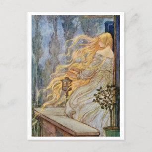 Rapunzel Vintage-Illustrations-Postkarte Postkarte