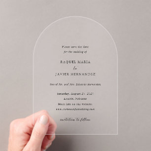 Raquel Classic Elegant Wedding Save the Date Acryleinladungen