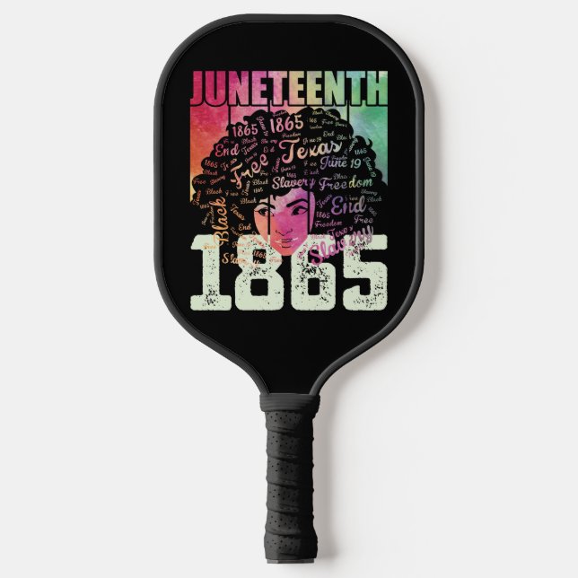 Raquette De Pickleball 1865 Liberté noire afro-américaine (Recto)
