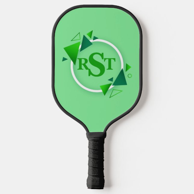 RAQUETTE DE PICKLEBALL 3 LETTRE MONOGRAPHIQUE INITIALE FEUILLE BLANCHE VE (Verso)