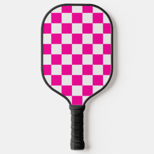Raquette De Pickleball à damiers rose et blanc