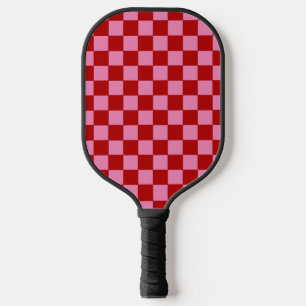 Raquette De Pickleball à damiers rouge et rose chaud