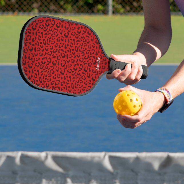 Raquette de Pickleball à Impression Léopard Rouge  (Insitu)