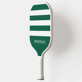 Raquette de Pickleball à raies vertes et blanches