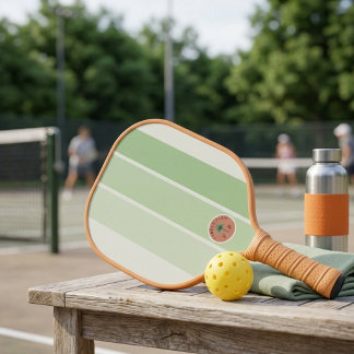 Raquette de Pickleball à rayures rétro vert menthe