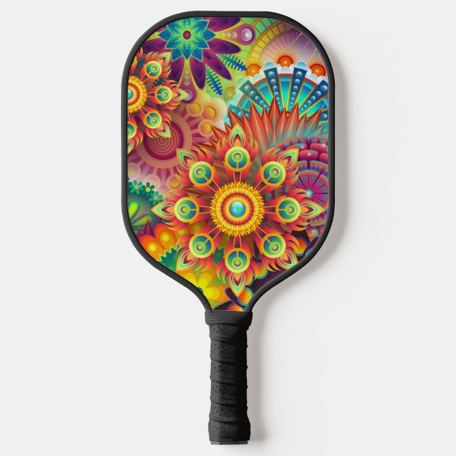Raquette De Pickleball Abstrait coloré Mandala Psychedelic (Recto)