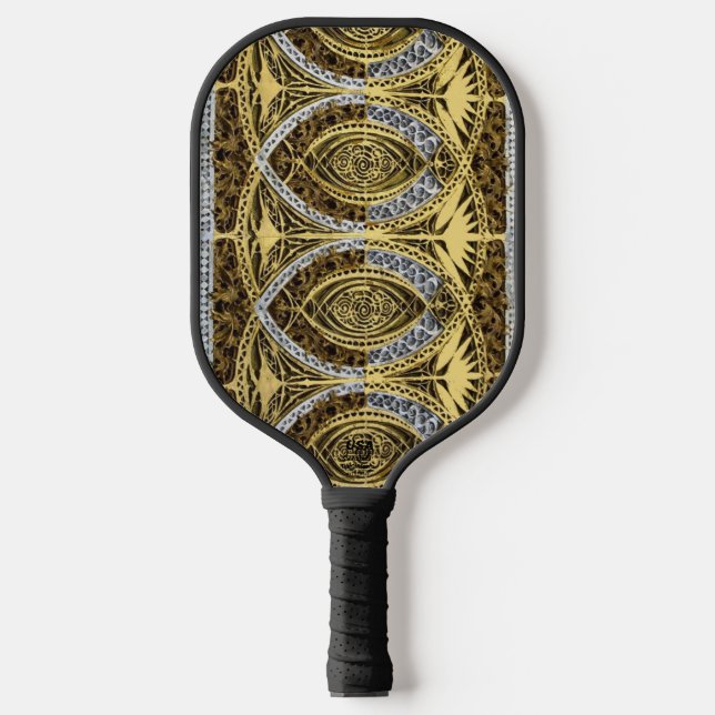 Raquette De Pickleball abstrait doré (Recto)